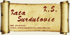 Kata Surdulović vizit kartica